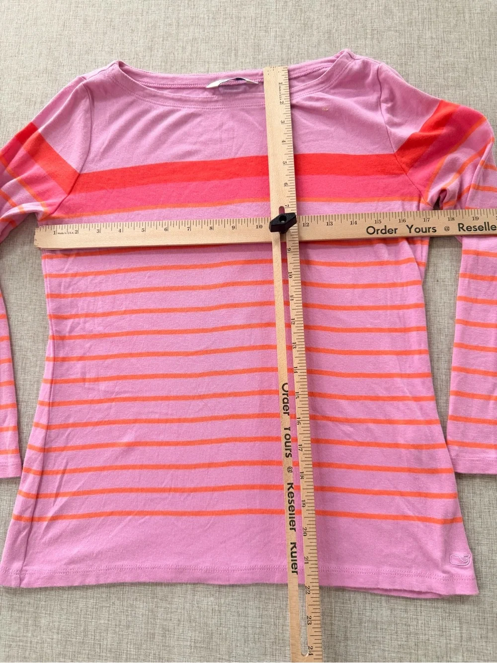 Vineyard Vines Shirt Womens Small pink stripe preppy Breton long sleeve classic - Picture 3 of 7